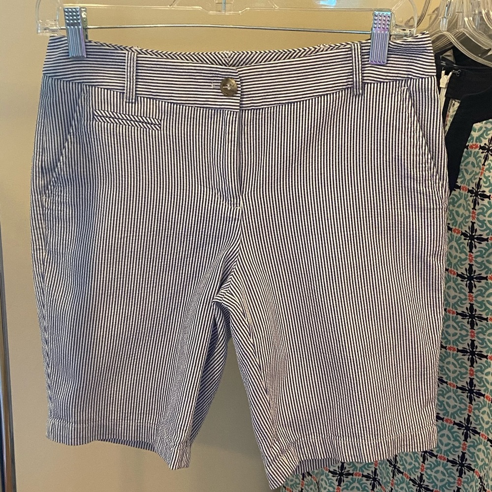 💐Talbots seersucker pinstripe shorts 4P